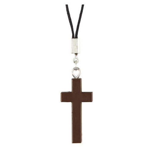 Collier Croix en Pin - Cordon nylon