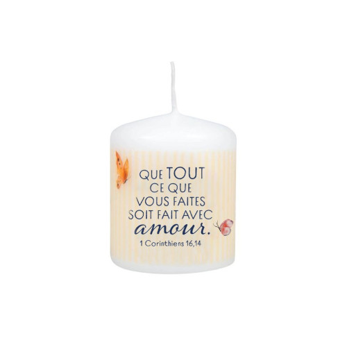 Petite bougie motif fleuri - Mot d’ordre 2024