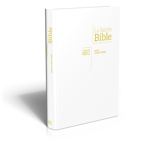Bible Segond NEG, gros caractères, blanche - Couverture souple en toile, tranche or
