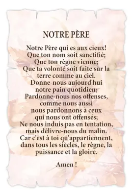 Tableau bois blanc "Notre Père"