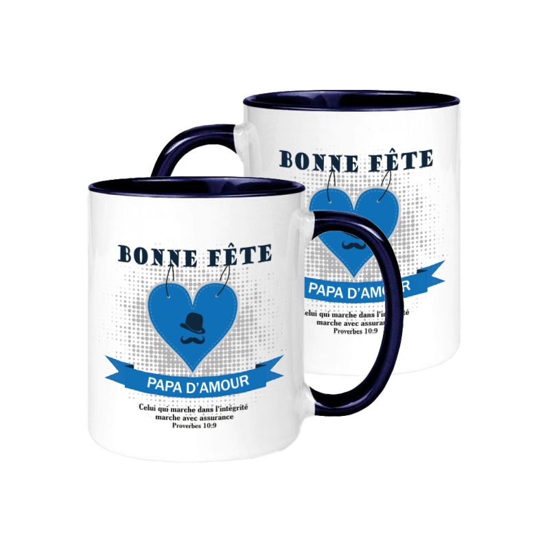 Mug Bonne fête papa d'amour - « Celui qui marche dans l'intégrité […] » Pr 10.9