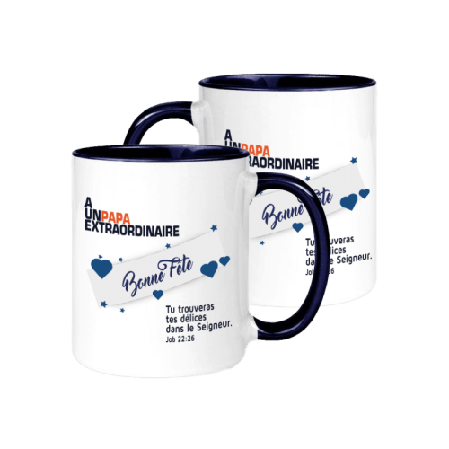 Mug À un papa extraordinaire - "Tu trouveras tes délices…" Job 22.26 - Fête des pères
