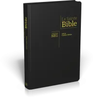 Bible Segond NEG, gros caractères, noire - Couverture souple, fibrocuir, tranche or, avec onglets...
