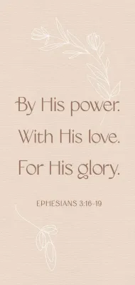 Metallschild For His glory - EPHESIANS 3:16-19