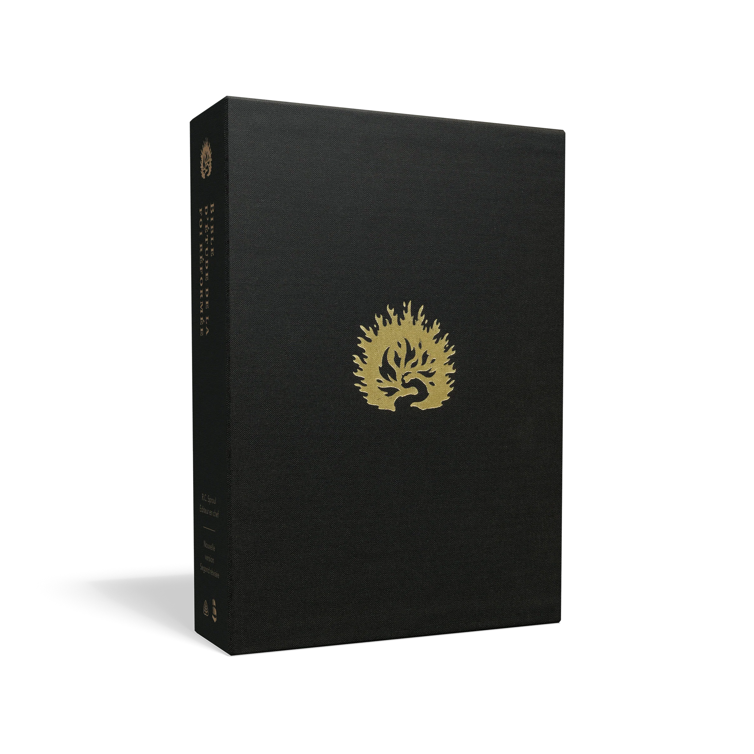 Bible d’étude de la foi réformée - Noir, Cuir véritable, tranches or, trois signets