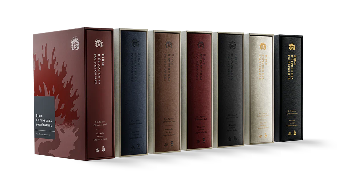 Bible d’étude de la foi réformée - Noir, Cuir véritable, tranches or, trois signets