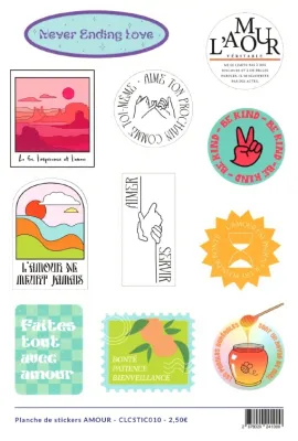 Planche de stickers - Amour
