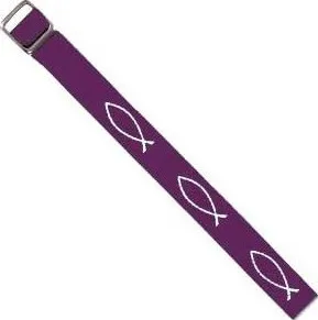 Bracelet tissé Ichtus violet