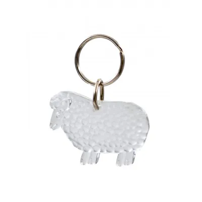 Porte-clé Mouton blanc transparent