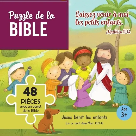 Puzzle de la Bible - Jésus bénit les enfants - Laissez venir à moi les petits enfants - Matthieu...