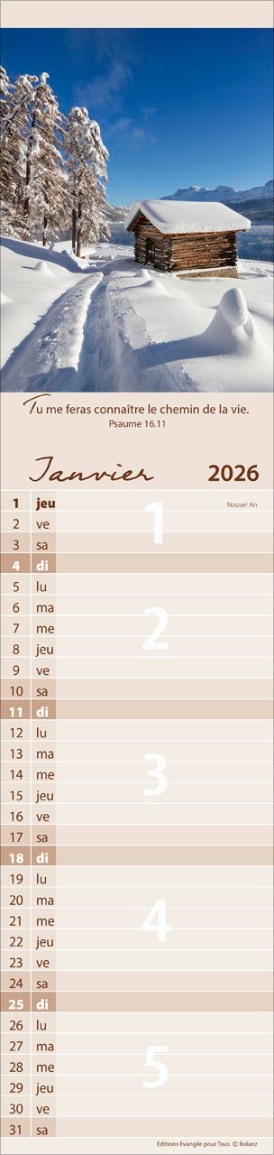 Pour tous (Paysages) - Calendrier cartes postales, vertical