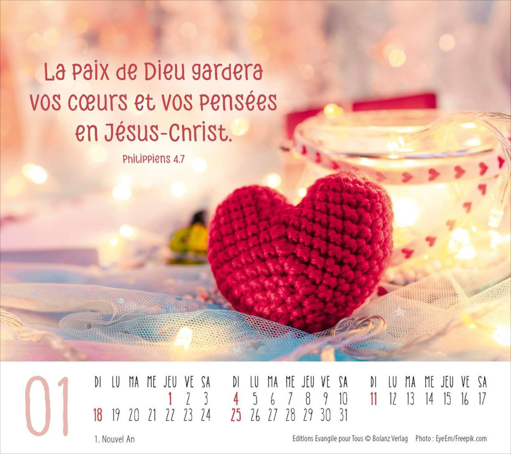 Merci - Un remerciement qui vient du cœur - Calendrier panoramique