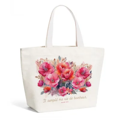 Tote bag "Il remplit ma vie de bonheur" - Ps 103.5