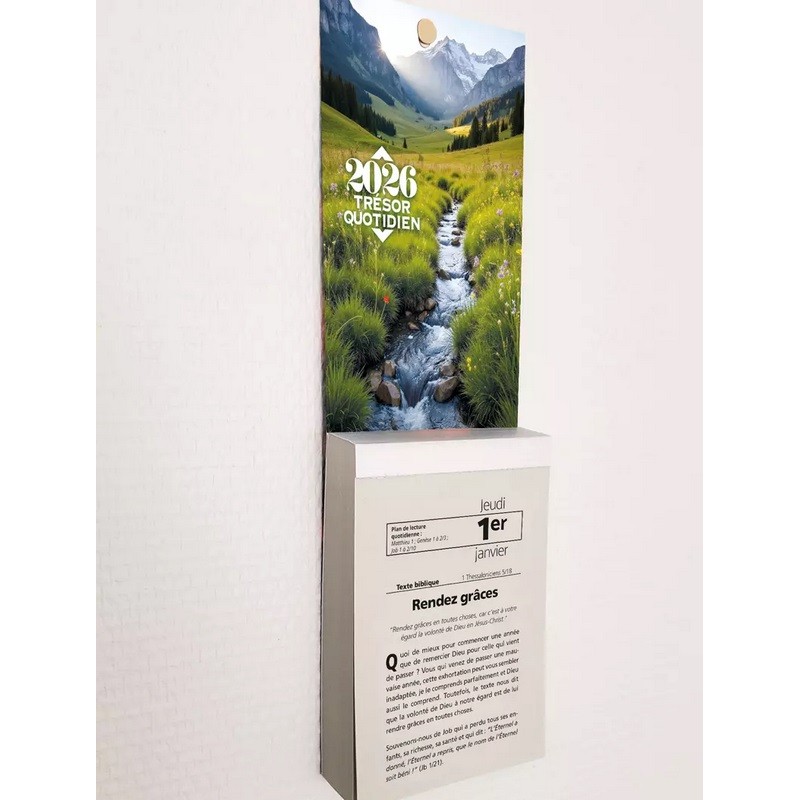 Trésor quotidien - Calendrier éphéméride, mural à effeuiller