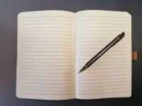 Carnet de notes Ephésiens 3: 20-21 - A5 liège et toile pêche