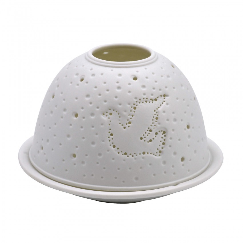 Bougeoir Colombe en porcelaine