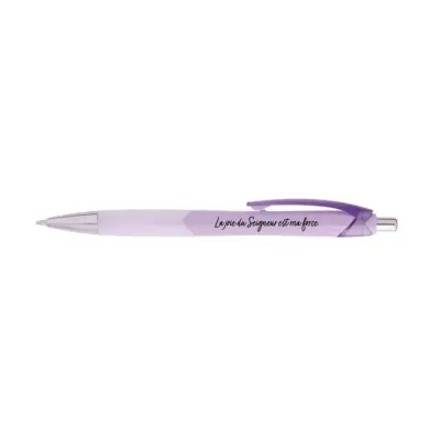 Stylo Antonin violet - "La joie du Seigneur est ma force."