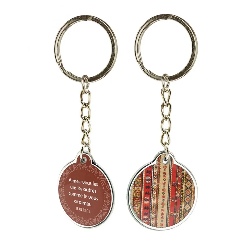 Porte clé - « Aimez-vous les uns les autres... » Jean 13.34 - collection Madagascar