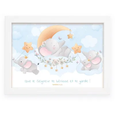 Cadre poster enfant Eléphanteau