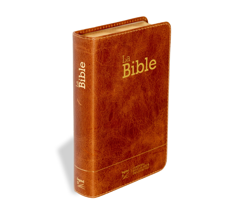 Bible Segond 21 compacte (Premium Style) - couverture souple, cuir brun, avec tranches dorées
