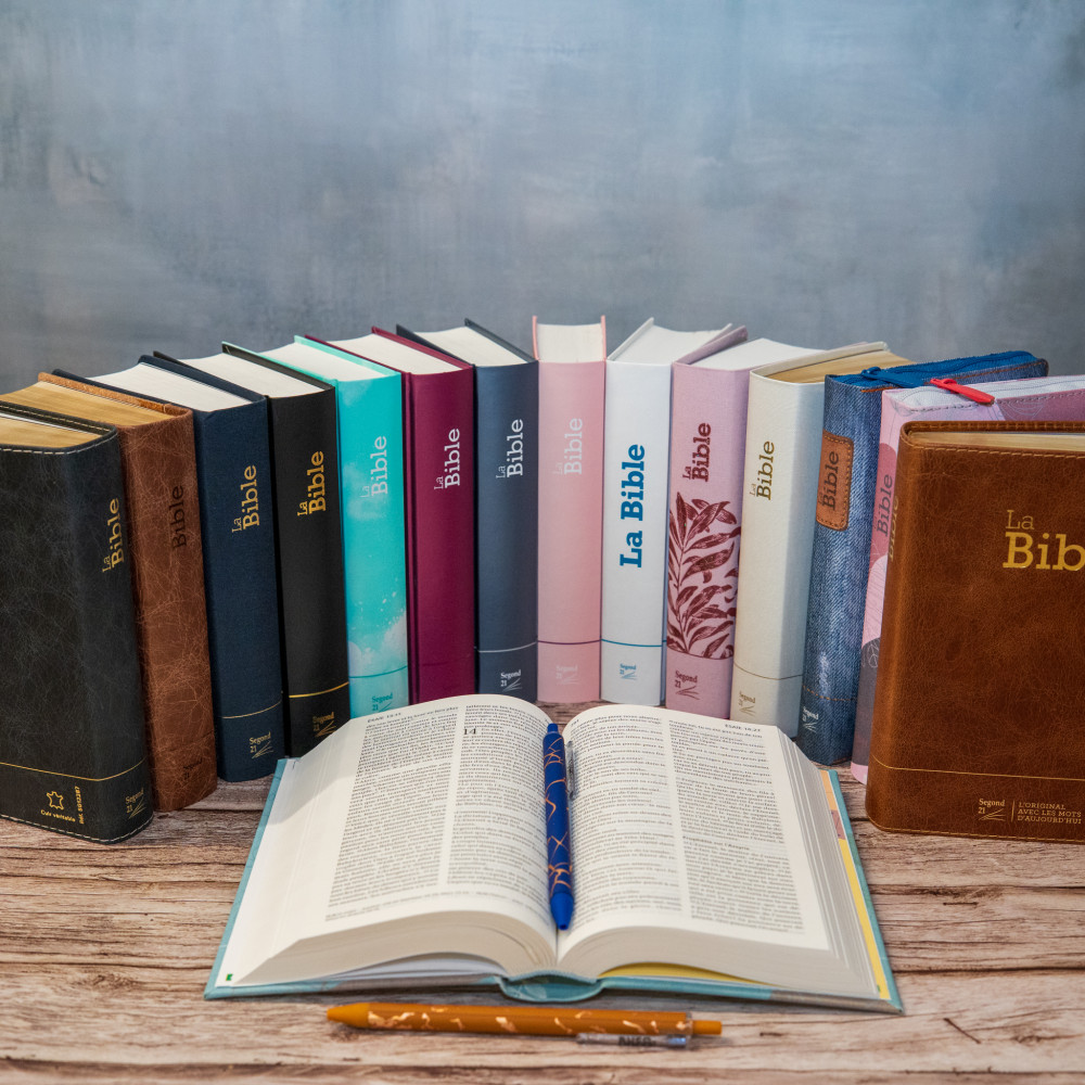 Bible Segond 21 compacte (Premium Style) - couverture semi-rigide duo cuir praliné-chocolat, avec...