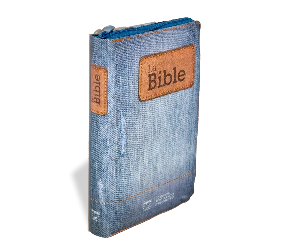 Bible Segond 21 compacte (Premium Style) - couverture souple toilée motif jeans, avec fermeture...