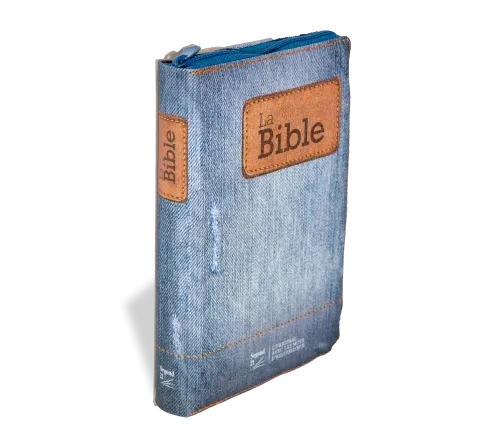 Bible Segond 21 compacte (Premium Style) - couverture souple toilée motif jeans, avec fermeture...
