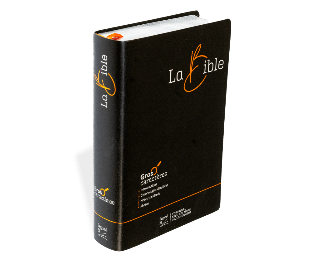 Bible Segond 21, gros caractères - couverture souple noire en fibrocuir