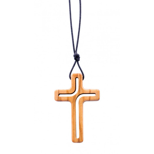 Collier Croix - Bois d'Olivier