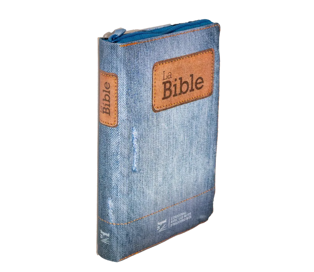 Bible Segond 21 compacte (Premium Style) - couverture souple toilée motif jeans, avec fermeture...