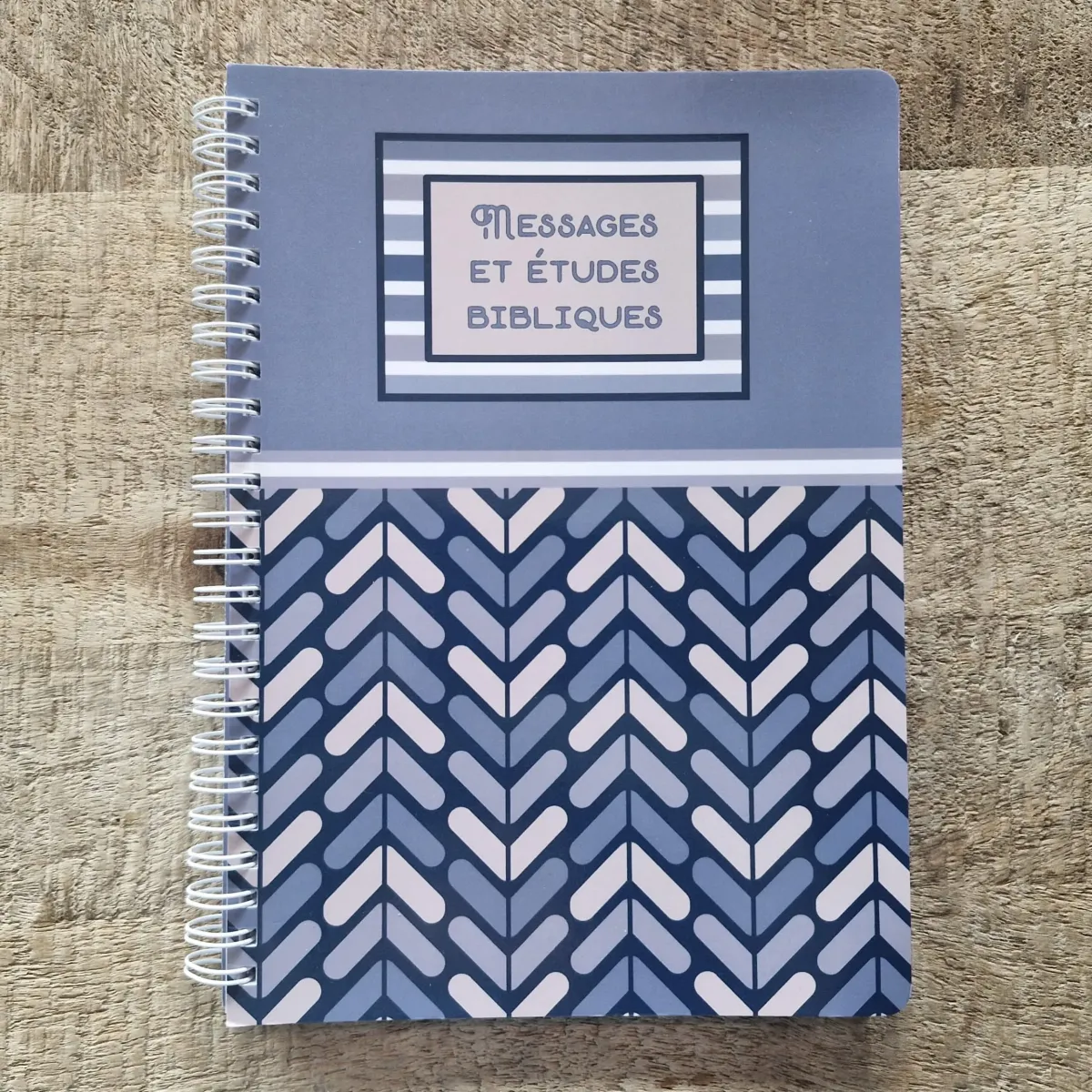 Carnet Messages et études bleu -  motif géométriques