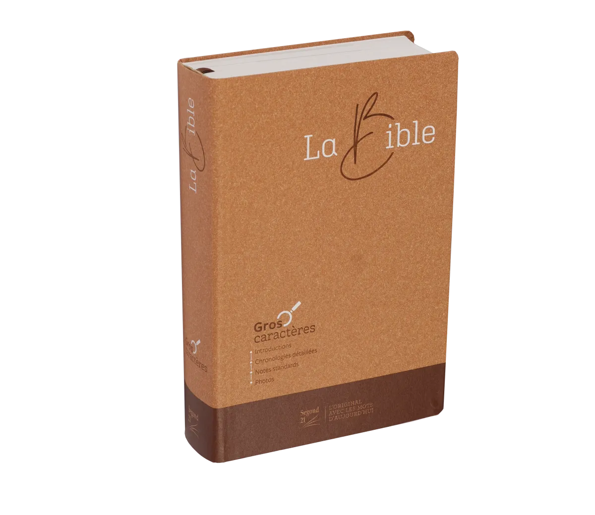 Bible Segond 21, gros caractères - couverture semi-rigide, papier brun chiné en fibres naturelles