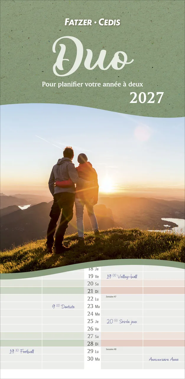 Duo - calendrier vertical