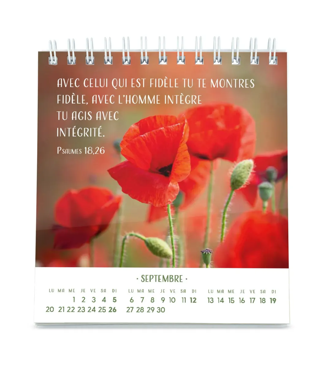 Pensées fleuries - calendrier de table