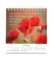 Pensées fleuries - calendrier de table