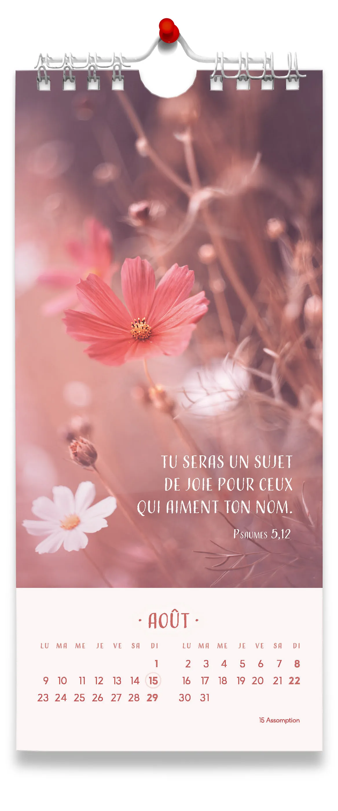 Fleurs avec versets bibliques (Les) - calendrier