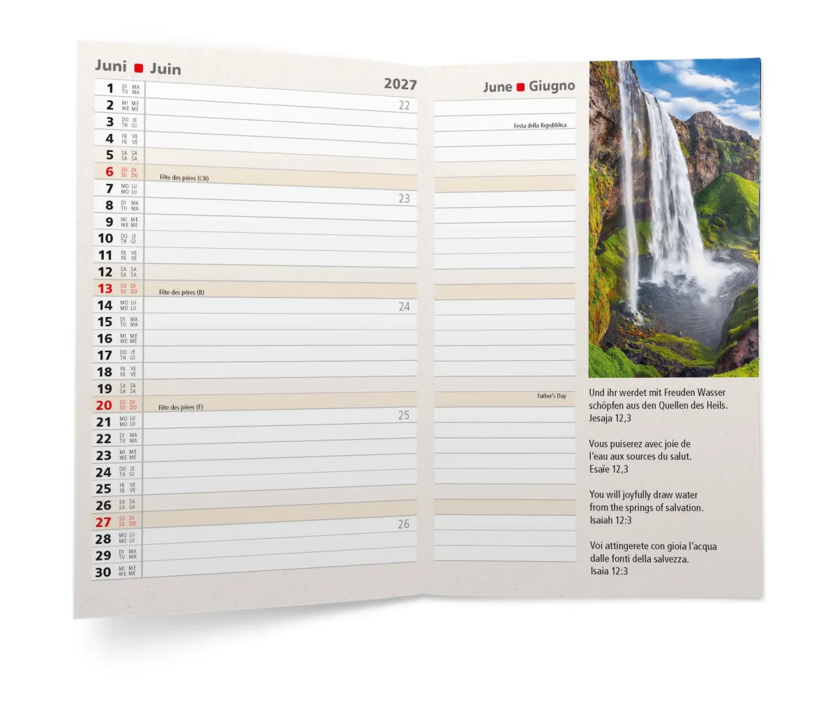 Agenda international - 4 langues