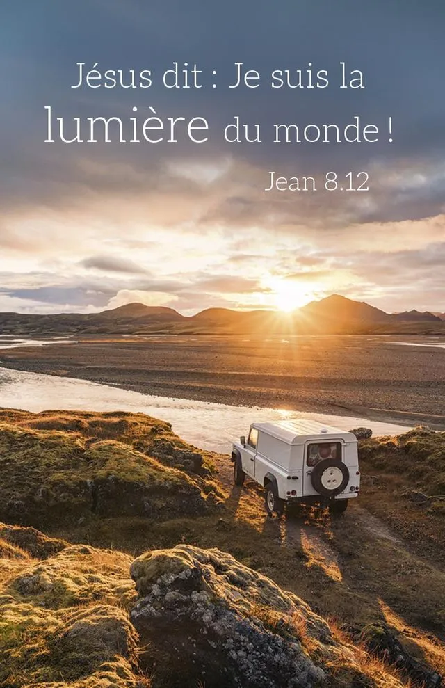Calendrier format carte de crédit - Motif Paysage (Jean 8.12)