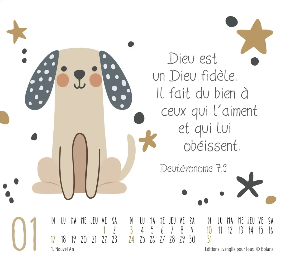 Petits amis - Mini calendrier de table