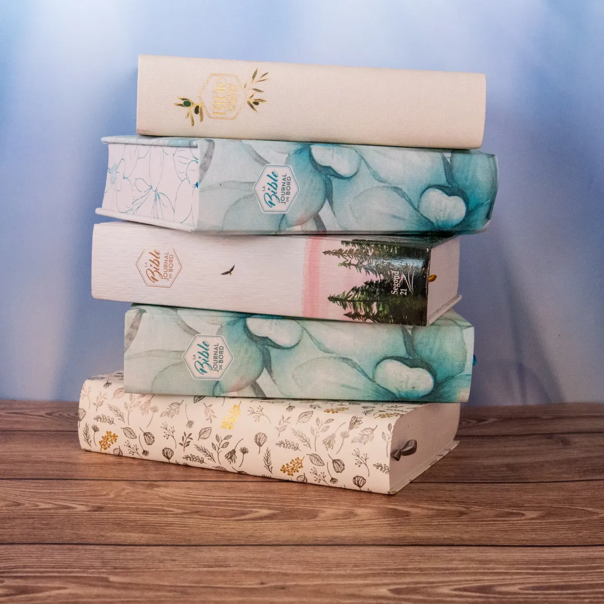 Bible Segond 21 Journal de bord -  couverture souple, toile blanche avec motifs dorés