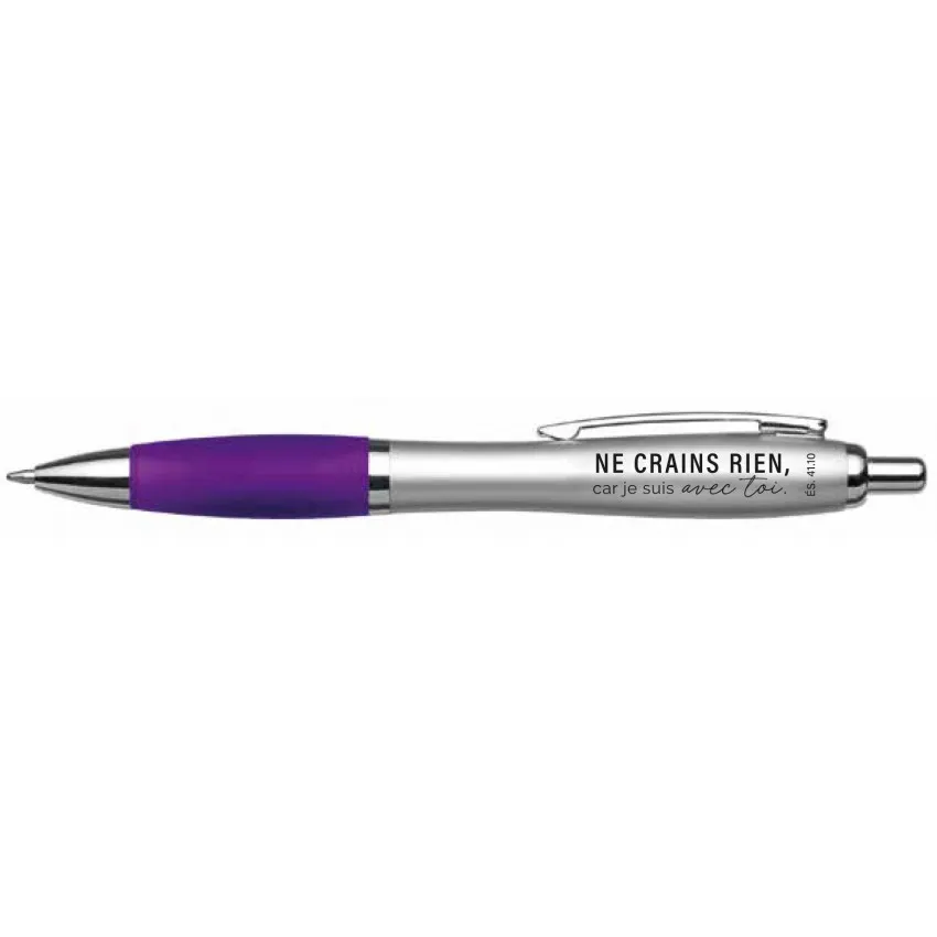 Stylo violet « Ne crains rien, car je suis avec toi. » Ésaïe 41.10 - Mot d'ordre 2027