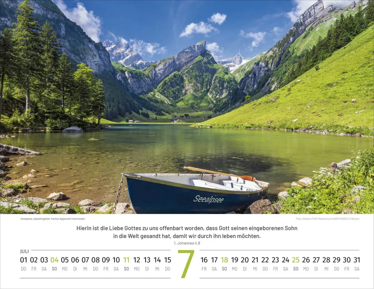 Calendrier Paysages Suisses - Allemand, Calendrier mural
