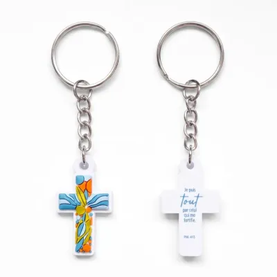 Porte-clé PVC Croix - Phil. 4.13