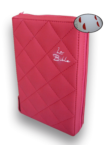 Bible Segond 21 compacte, rouge - couverture souple matelassé, avec zipper, tranche or et onglets