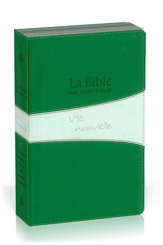 Bible d'étude Vie nouvelle, Segond 21, duo vert et gris - couverture souple, tranche argent, avec...