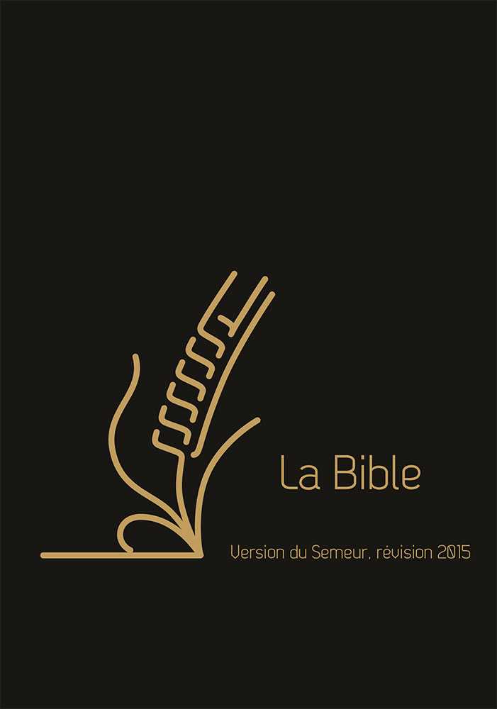Bible Semeur 2015, compacte, noire - couverture souple, cuir, tranche or, avec zipper et onglets