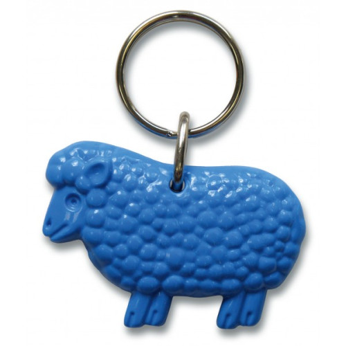 Porte-clé mouton bleu 'Le Seigneur est mon berger'