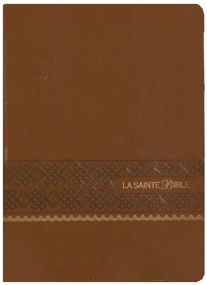 Bible Segond 1910, gros caractères, marron - couverture souple, flexa, tranche or