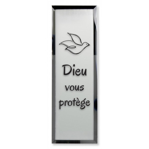 Tableau miroir "Dieu vous protège"