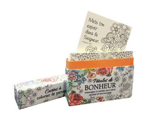 Pétales de bonheur - Cartes à colorier et à partager